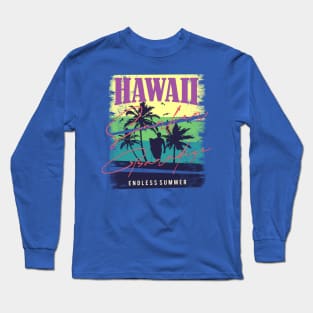 Hawaii Surfers Palm Trees Vacation Long Sleeve T-Shirt